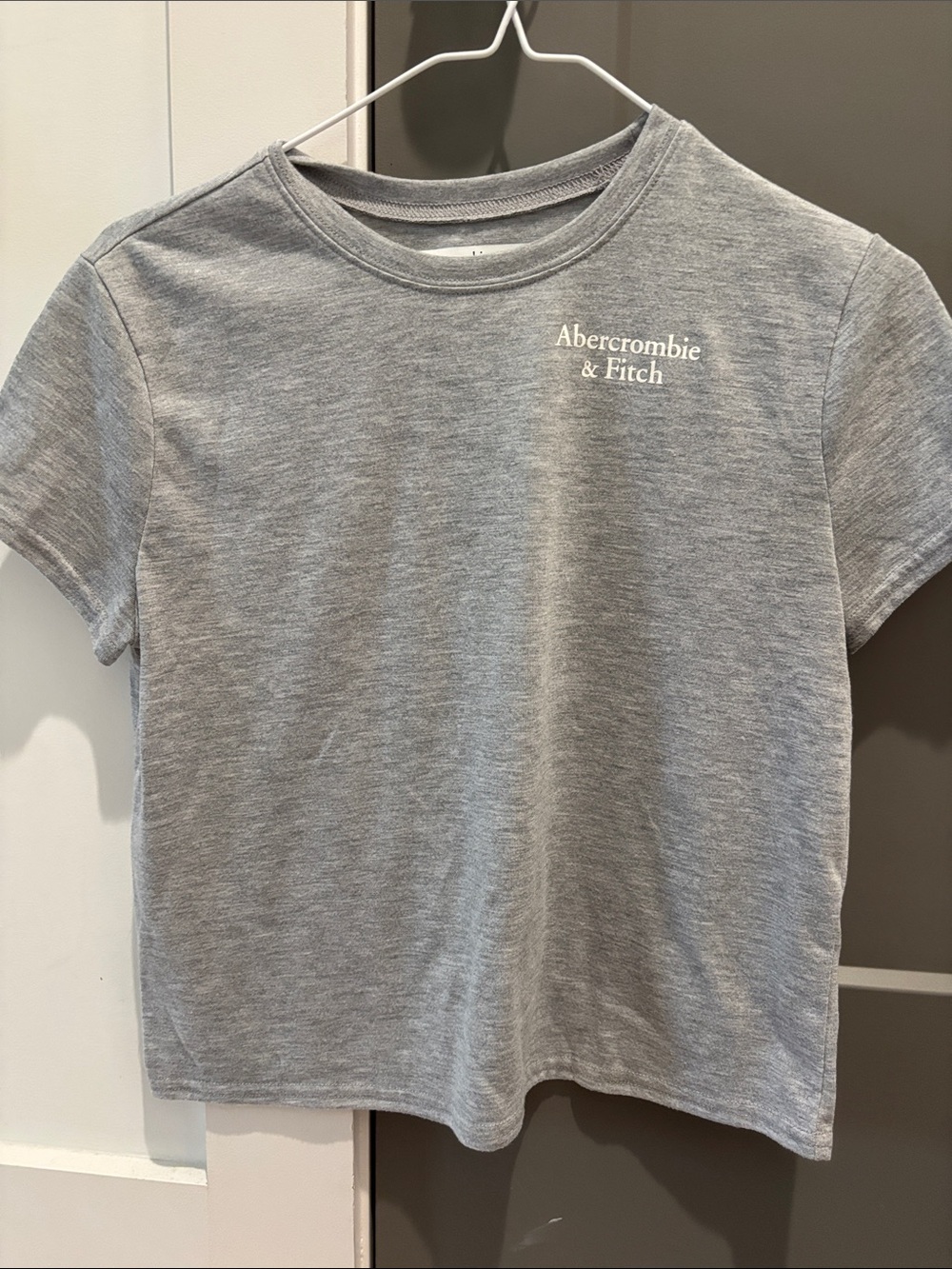 Abercrombie & Fitch Kids Light Gray Logo Short Sleeve Tee